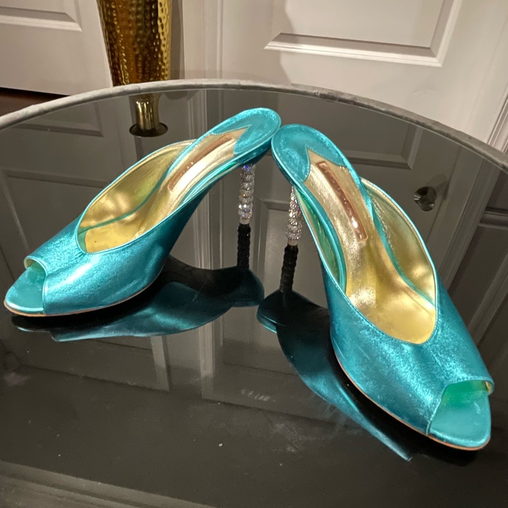 Sophia Webster Turquoise Mules